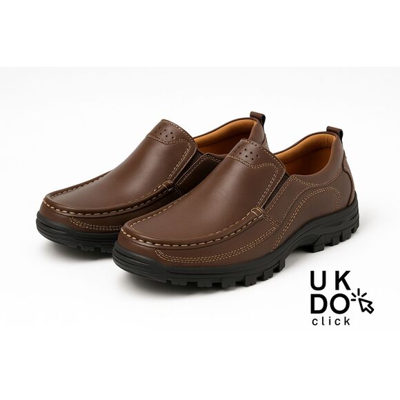 Dream Seek Men’s Slip-On Loafers Brown Comfort Casual Shoes Size 7.5 - Picture 3 of 7